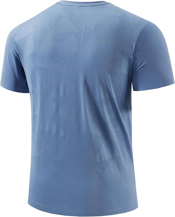Mens Seamless Workout T-Shirts Lightweight Moisture Wicking Running Hiking Camping Tennis Pickleball Shirts for Men