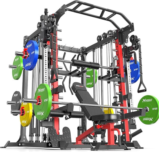 Power Cage,1600lbs Multi-Function Power Rack with Adjustable Cable Crossover System and More Training Attachment, Weight Cage for Home Gym