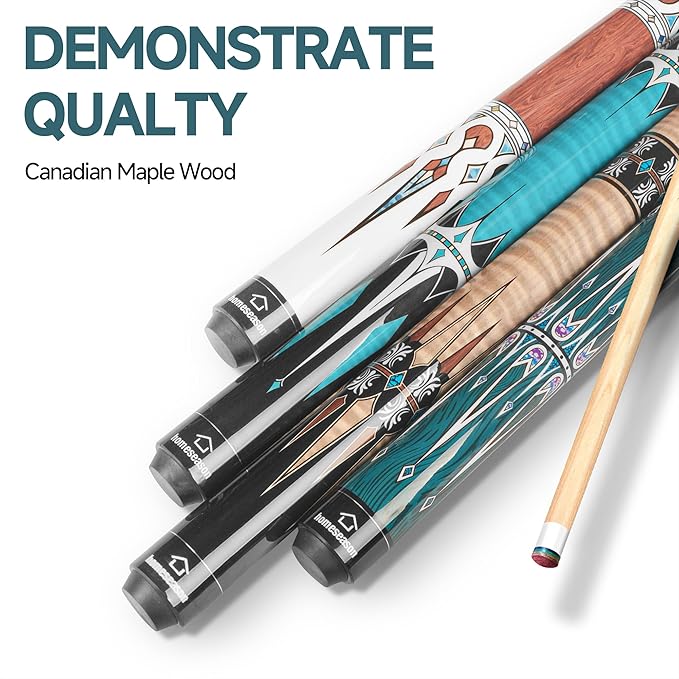 HomeSeason Pool Cue Stick 57" Billiard Cue Sticks Professional Low Deflection Pool Sticks