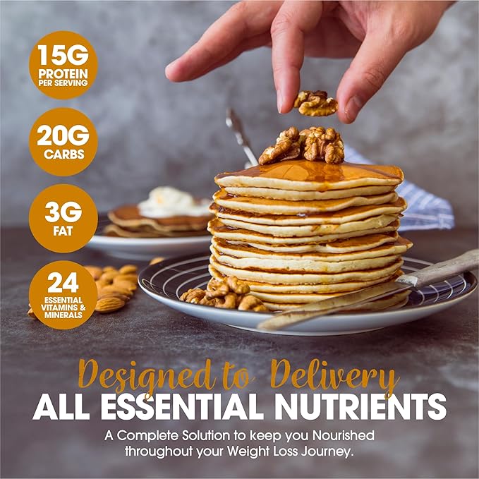 Health One High Protein Pancake & Baking Meal Replacement Powder | 15G Whey & Soy Isolate | GLP-1 Booster | Gluten Free Waffle & Muffin Mix | Just Add Water | No Artificial Sweeteners (15 Servings)