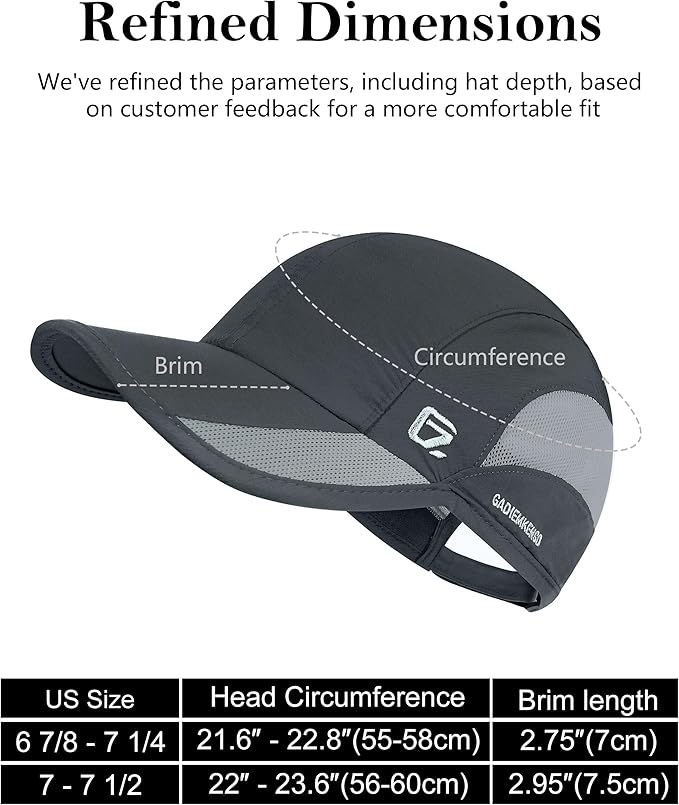GADIEMKENSD Quick Dry Run Hat Cooling Breathable Mesh