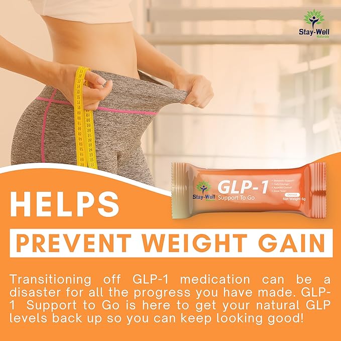 GLP-1 Supplement | Natural GLP-1 Production | GLP 1 Booster Drink Mix to Control Appetite and Cravings | Great Tasting Metabolic Support - Yerba Mate, Garcinia Cambogia, Berberine [Orange]