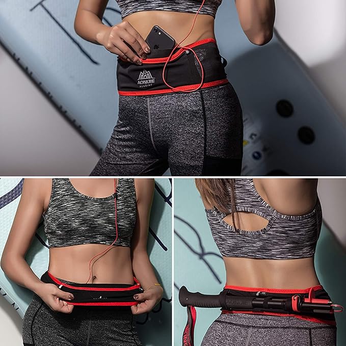 AONIJIE Hydration Belt Running Fanny Pack, with 250ml Soft Water Bottle Flask Phone Holder for Trailing Running Climbing Jogging Cycling Workout Fitness 3 Colors (Blue, L/XL)