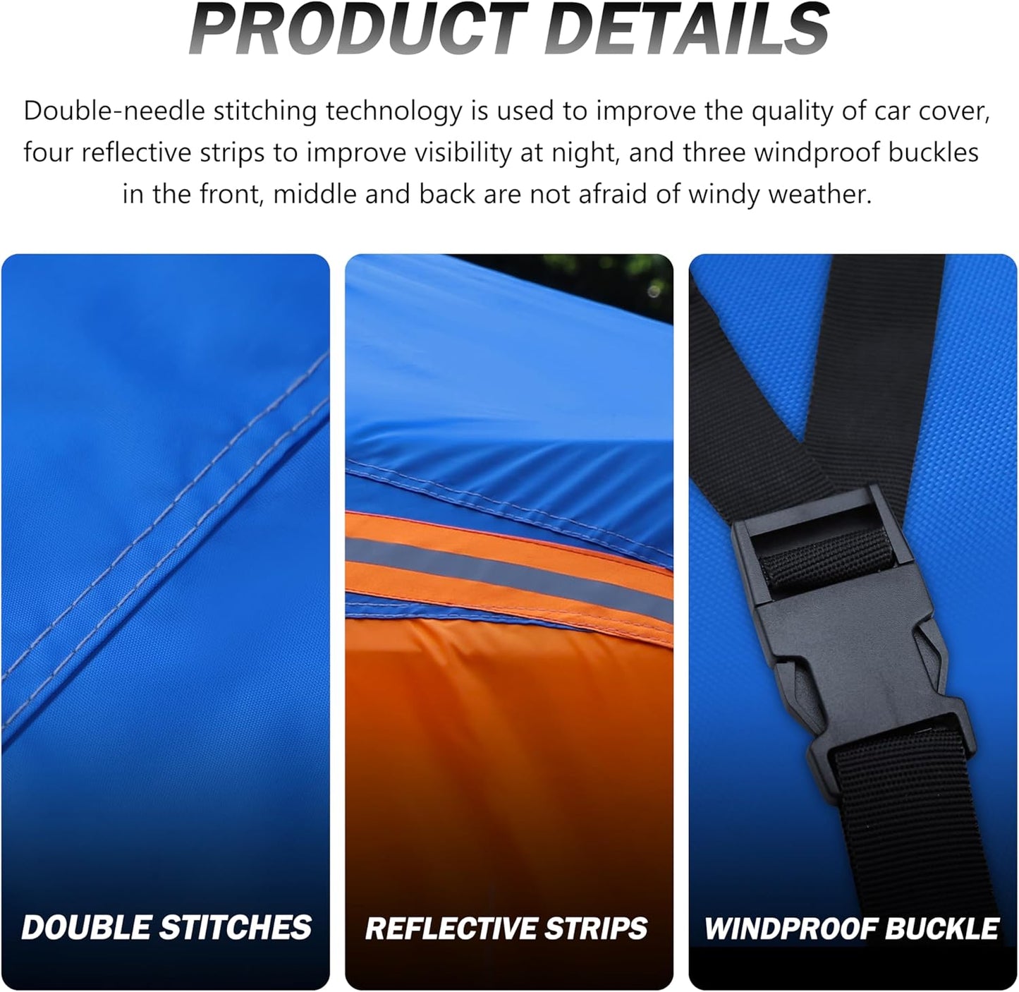 Heavy Duty Outdoor Car Cover Windproof All Weather Waterproof Sun Rain UV Dust Snow Protection Outdoor,Fit Audi e-tron GT,BMW 3/5 Series,Dodge Challenger/Charger etc.Size C5