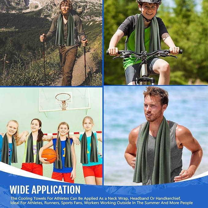 Hosuly 30 Pack Cooling Towels, 40"x12" Ice Breathable Soft Chilly Sweat Rag Microfiber Workout Rags for Gym Cooling Towels for Neck and Face for Yoga Golf Sport Running