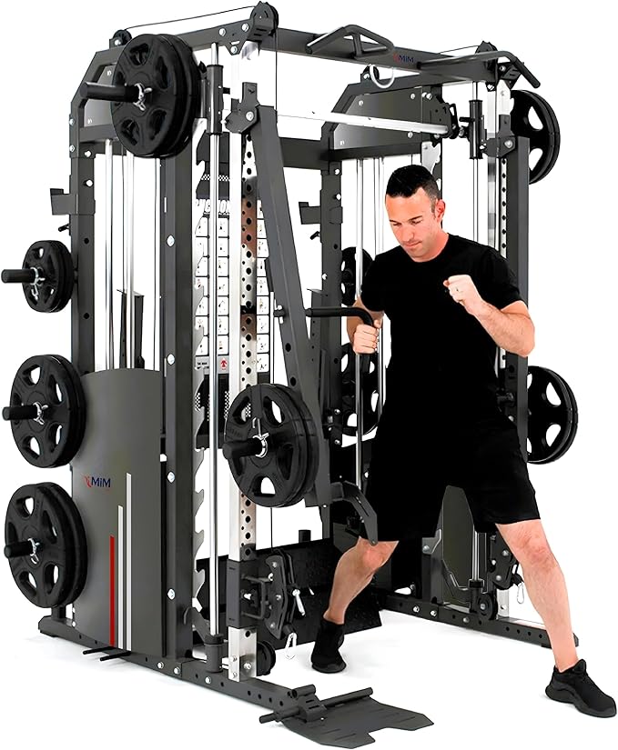 MiM USA Hercules EX, Commercial All in One Gym Machine w/400 lb Weight Stack, Adj Bench, Jammer Arms, Leg Press, Leg Extension, Arm Curl, LAT Seat & Complete Attachment