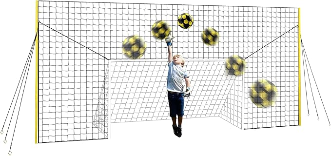 3-in-1 Soccer Training Rebounder & Goal Backstop Net - Soccer Goal for Volley, Passing, Solo Training - Outdoor Sports, Backyard Games