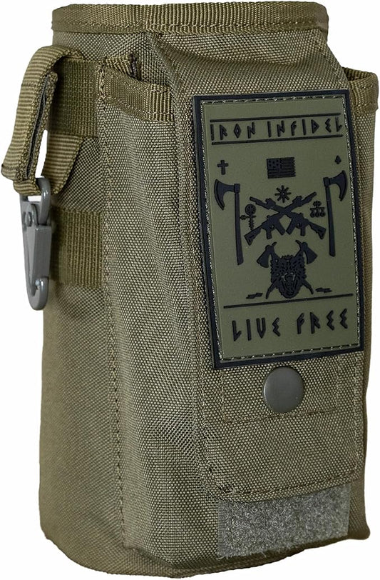 Iron InfideI Battle Bottle Sleeve - 64 oz and 32 oz Water Bottle Sleeve Only for Half Gallon 1L Steel Water Bottle | Rugged Cover with Molle for Versatile Design with Storage for Phone, Wallet & Keys