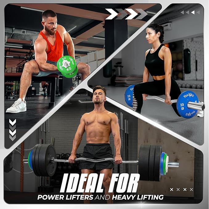 Yes4All Fractional Weight Plates Set, Available In Steel And Rubber, Set of 2/4/6 Plates in 1.25LB, 2.5LB, or 5LB Sizes, Micro Change Plates for Dumbbell and Olympic Barbell Weightlifting