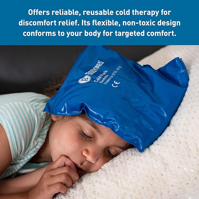 BodyMed Reusable Vinyl Ice Pack (2-Pack) for Neck - Professional Grade Cold Therapy for Injuries, Aches, Swelling, Bruises, Sprains - 23 in. Long (Neck Contour)