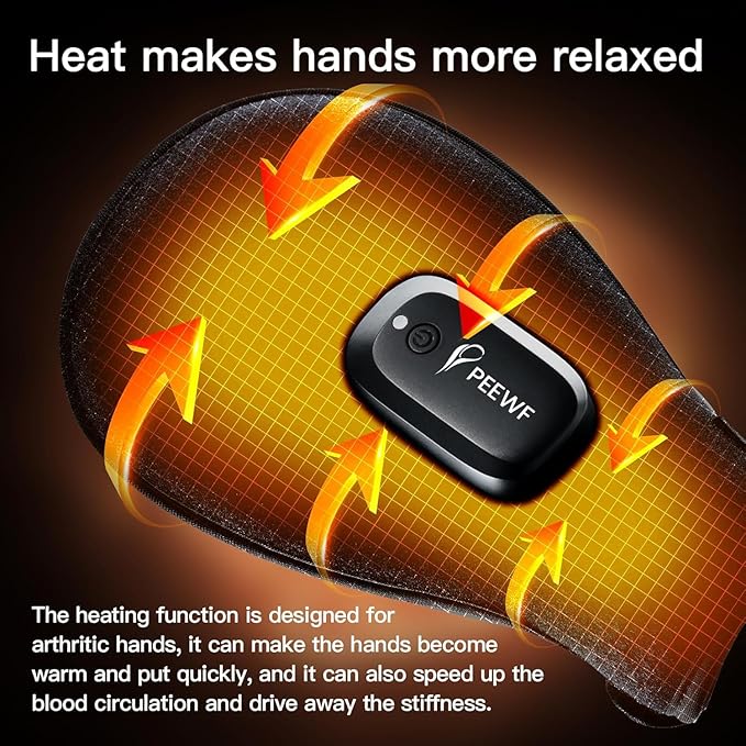 Wireless Red Light Therapy Glove for Hands – 660nm & 850nm Near-Infrared | Pain Relief for Arthritis, Carpal Tunnel, Sore Muscles | 30 LEDs + Built-in Gentle Heating Wires | Breathable | Auto Shut-Off
