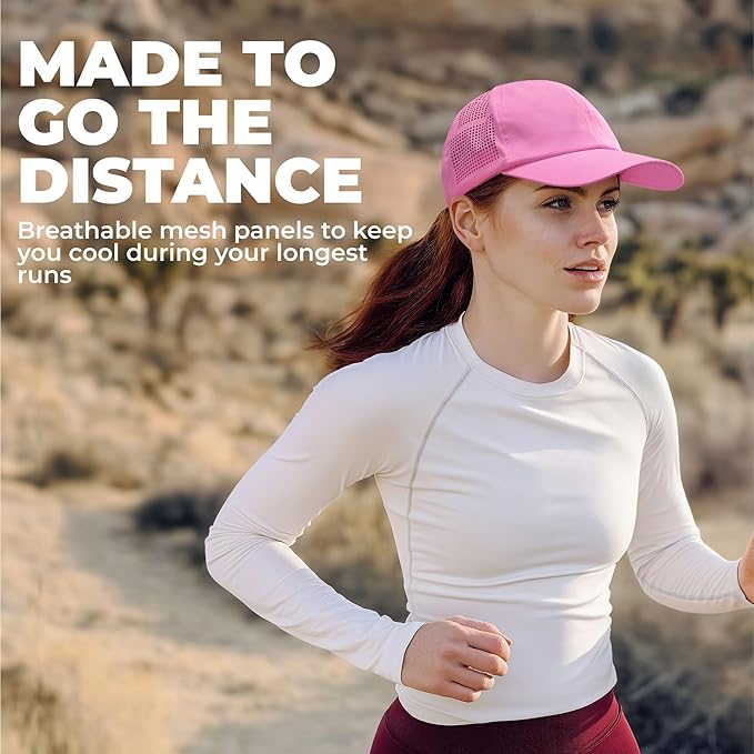 Tough Headwear Baseball Running Cap - Lightweight Quick-Drying Athletic Hat for Men & Women - Sweat-Wicking