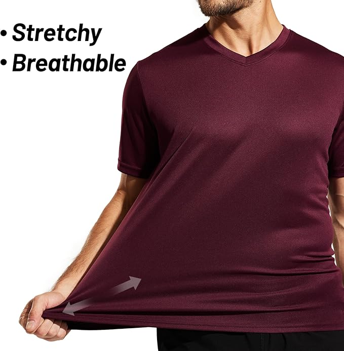 MIER Men's Quick Dry Workout Shirts Moisture Wicking Running Athletic Performance T-Shirts Recycled Polyester Top Tee