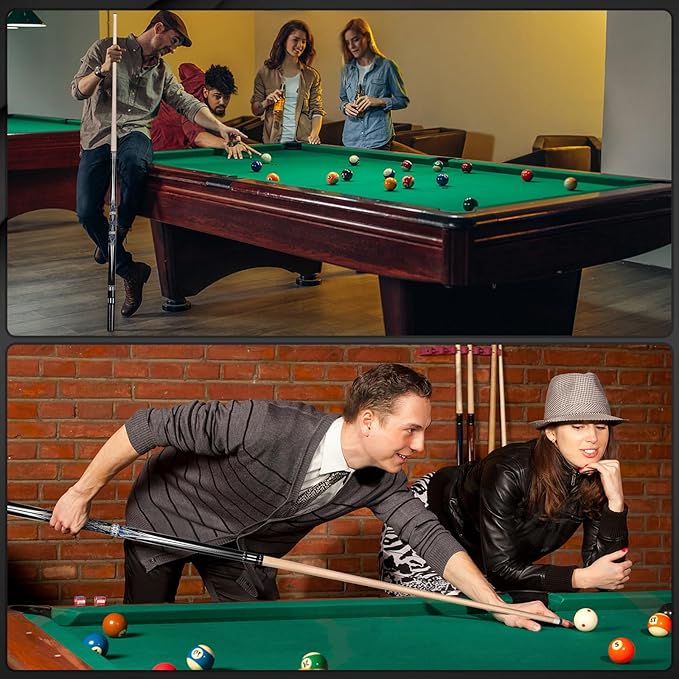 Kmise Professional Pool Cue Stick - 19 20 21oz Canadian Maple Cue Sticks, Low Deflection Shaft with Telescopic Carbon Fiber Extension, Pool Sticks for Aults, Billiard Cue Sticks with Leather Cue Case