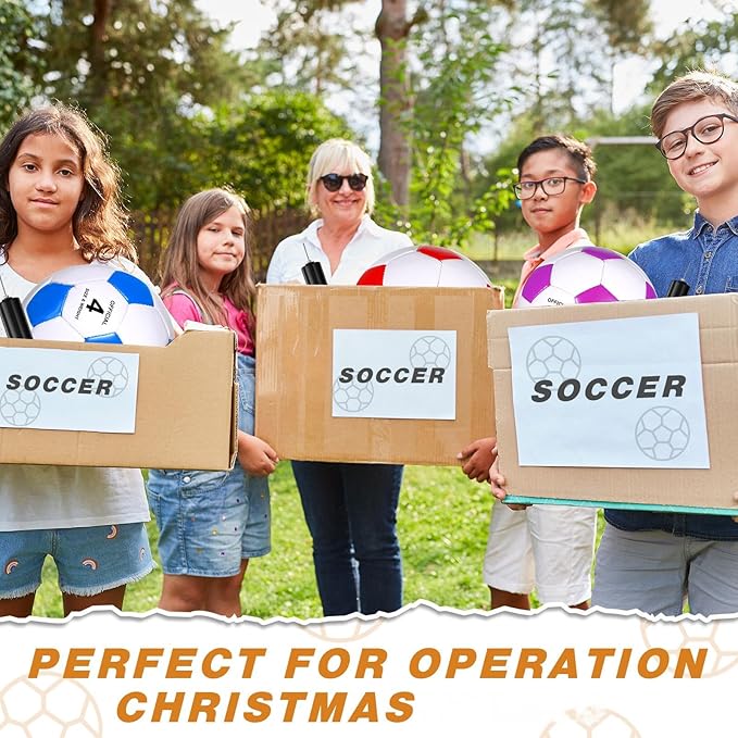 Sotiff 24 Pcs Size 5/4 Soccer Ball Bulk with 24 Pump Deflated Soccer Balls for Kids Teen Football Bulk for Game Training School Team Sports Adults Player Practice Outdoor