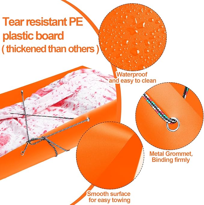 2 Pcs Deer Drag Sleds Deer Sled Game Hauler with 2 Pcs Heavy Duty Drag Strap for Duck Hunting Ice Fishing Accessories Rope Pulling Harness for Hunting Gift