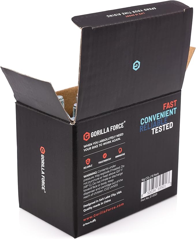 Threaded CO2 Cartridges, 16g for Bike Tire Inflators