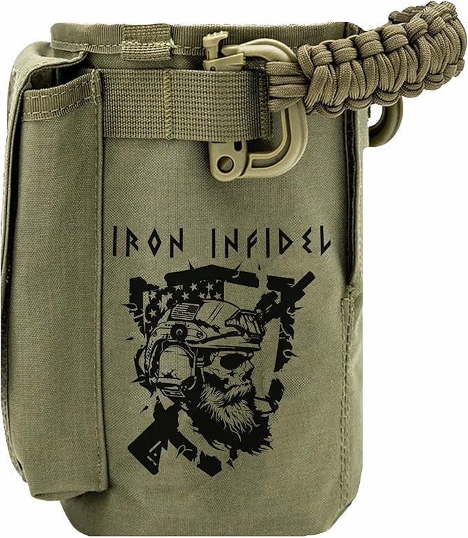 Iron InfideI Battle Bottle Sleeve - 64 oz and 32 oz Water Bottle Sleeve Only for Half Gallon 1L Steel Water Bottle | Rugged Cover with Molle for Versatile Design with Storage for Phone, Wallet & Keys