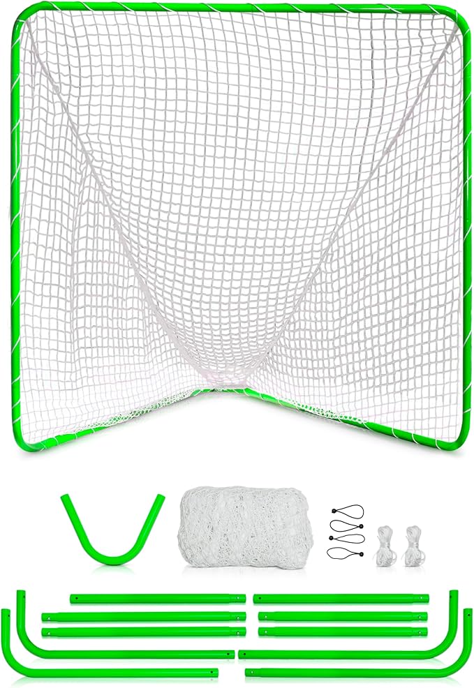 Velocity - Lacrosse Goal - Portable Steel Frame with Black Net, Perfect for Youth and Adult Training, Backyard Design