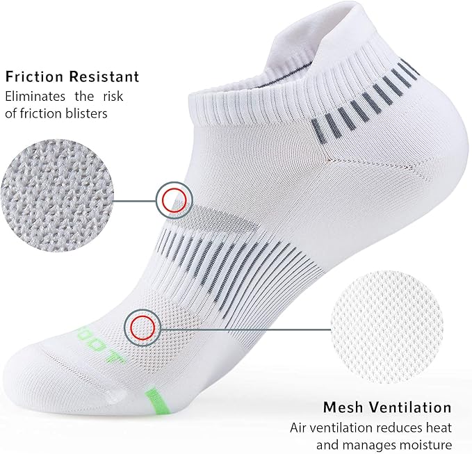 MONFOOT Men's/Women's 3-10 Pairs Silky Dry Athletic Cushion Ankle Socks, Multipack