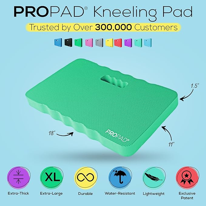Thick Kneeling Pads, Garden Kneeler for Gardening, Bath Kneeler for Baby Bath, Kneeling Mat for Yoga, Knee Pad for Work, Floor Foam Pad, Extra Large (XL) 18 x 11 x 1.5 Inches, Green (Pack of 2)