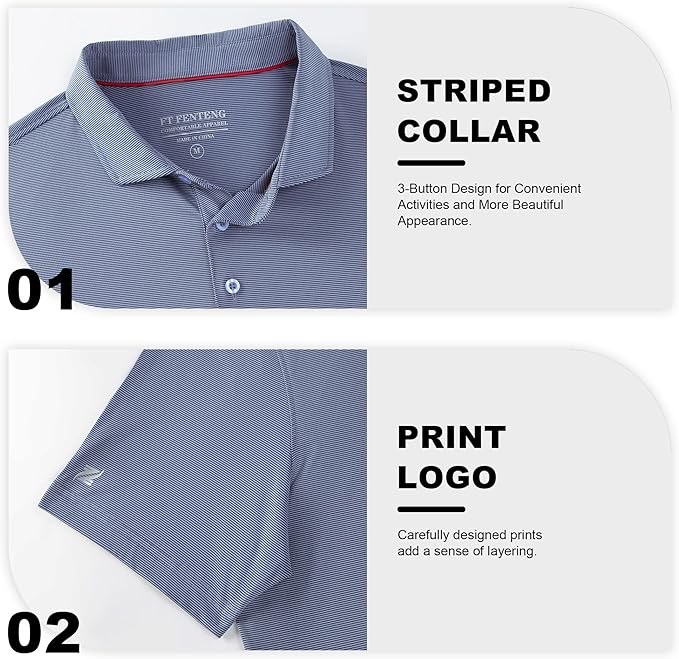 Mens Polo Shirts Short Casual Solid Stylish Dry Fit Performance Designed Collared Golf Polo Shirts for Men