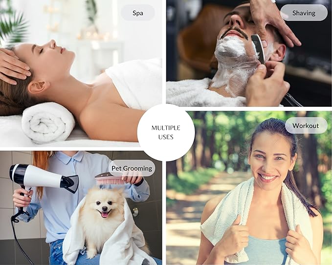 GOLD TEXTILES 24 PCS New White 20X40 Cotton Blend Economy Bath Towels Soft & Quick Dry Salon Hair Towel-Gym Towel (2 Dozen)