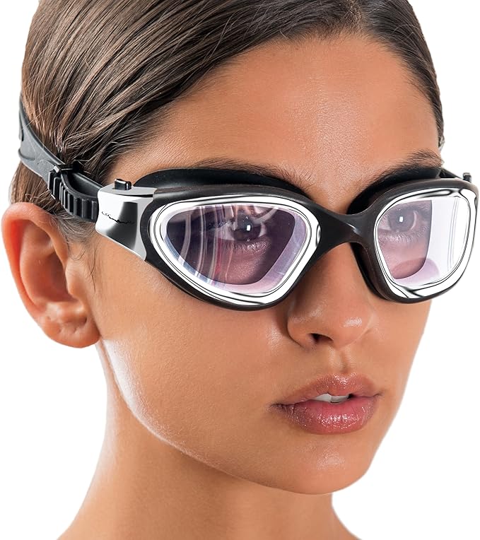AqtivAqua Swimming Goggles, DX Wide View Swim Goggles for Adult Men Women, Anti Fog No Leaking