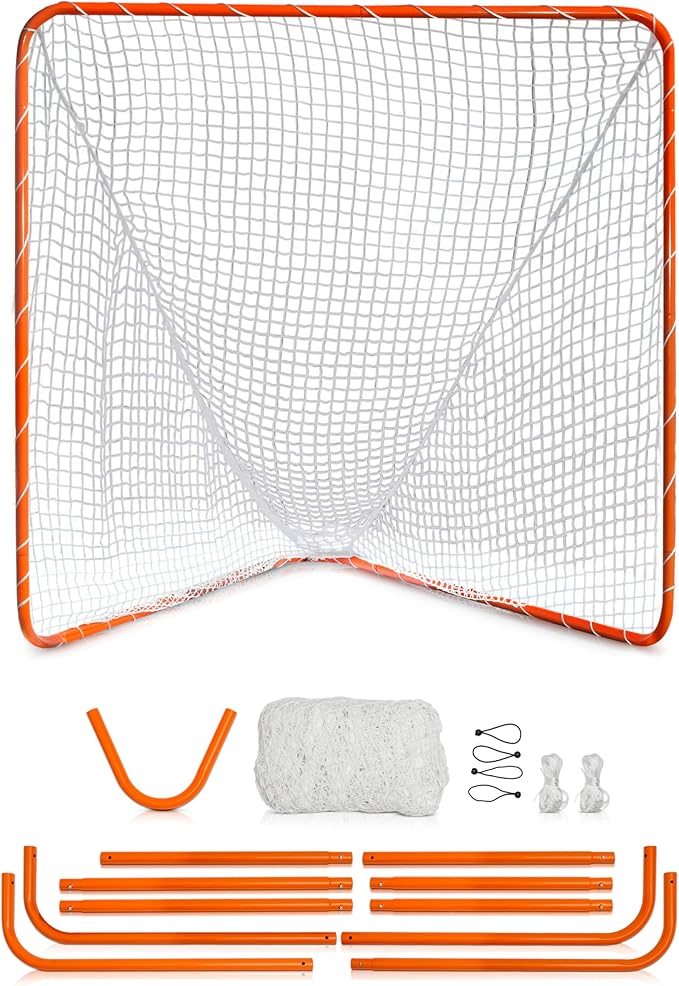 Velocity - Lacrosse Goal - Portable Steel Frame with Black Net, Perfect for Youth and Adult Training, Backyard Design