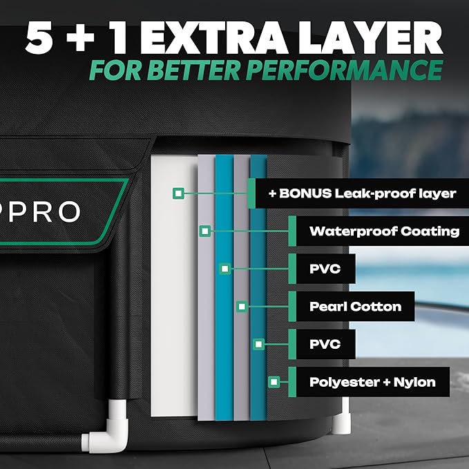 Ice Bath Tub XL - Exclusive Patented Anti-Leak Shield - Cold Plunge Tub With Cover - Ice Bricks X2 - Portable bathtub Outdoor Indoor - Free Ebook