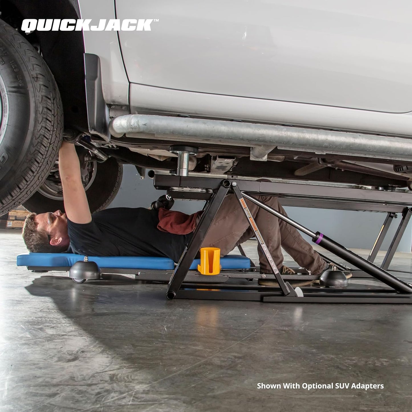 QuickJack 8000TLX Portable Car Lift with 8,000lb Capacity, with 110V Power Unit, Safe & Portable Design Garage Lift for Home, Garage, Shop, or Mechanic Auto Repair