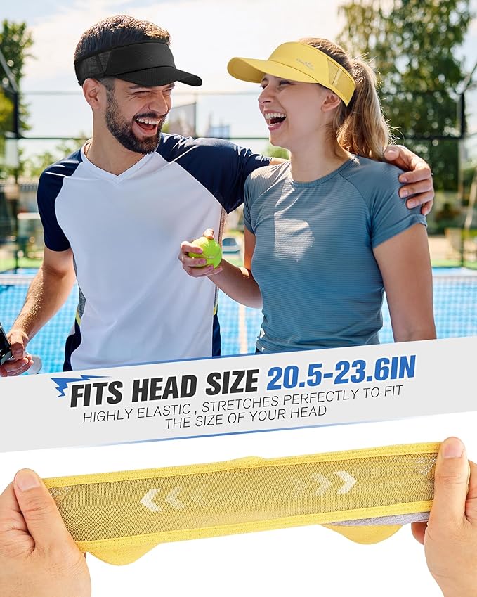 GXCROR Sports Sun Visor Hat Men Women, Lightweight Breathable Quick Dry Sports Sun Hat for Running Golf Tennis