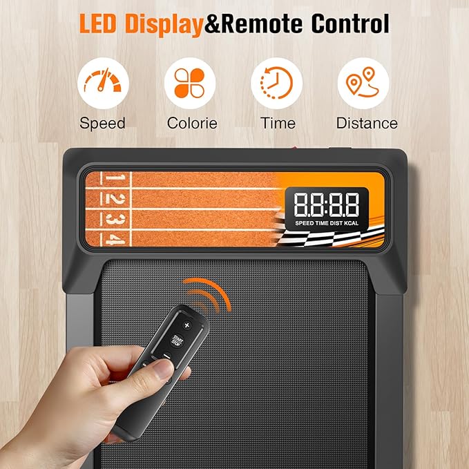 2.5HP Walking Treadmill Pad Incline, Under Desk Treadmill with Remote, 3 in 1 Low Noise Small Walking Mini Pad with Led Screen, Compact Treadmills for Home, 265lbs Capacity