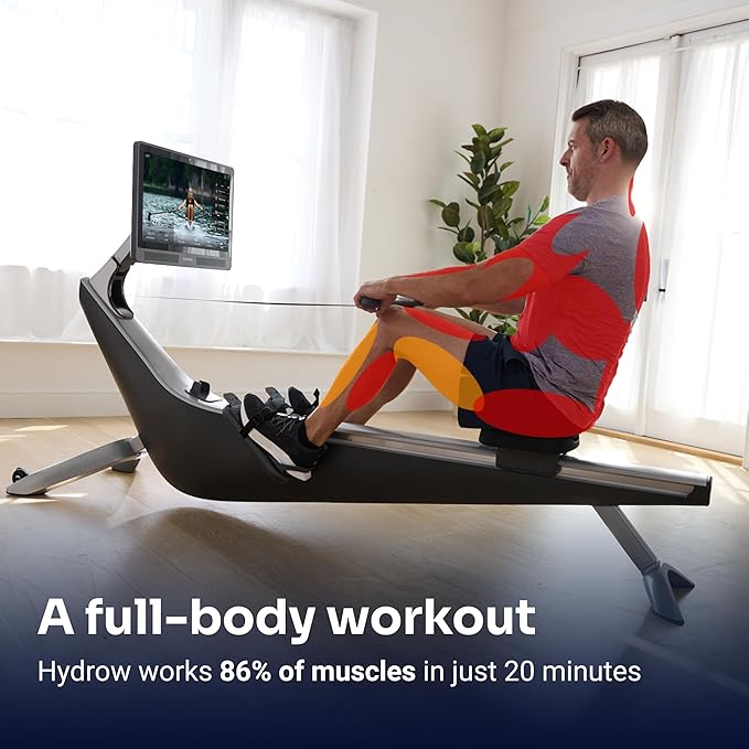 Hydrow Pro Rowing Machine with Immersive 22" HD Rotating Screen - Stows Upright | Live and On-Demand at-Home Workouts, Membership Required