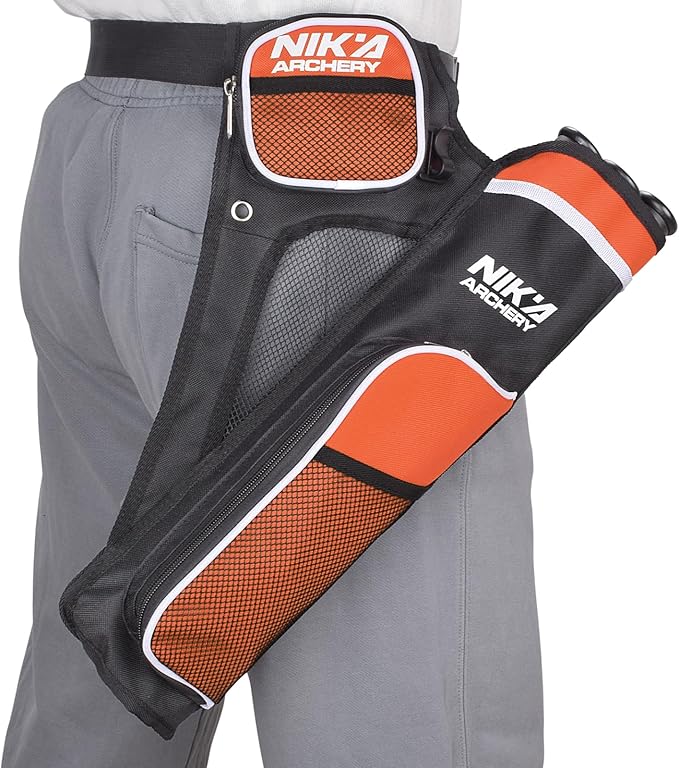 Archery Arrow Quiver Holder, 3-Tubes Hip Quiver Arrow Bag with Adjustable Belt for Youth & Adults Arrows Hunting Target Practicing