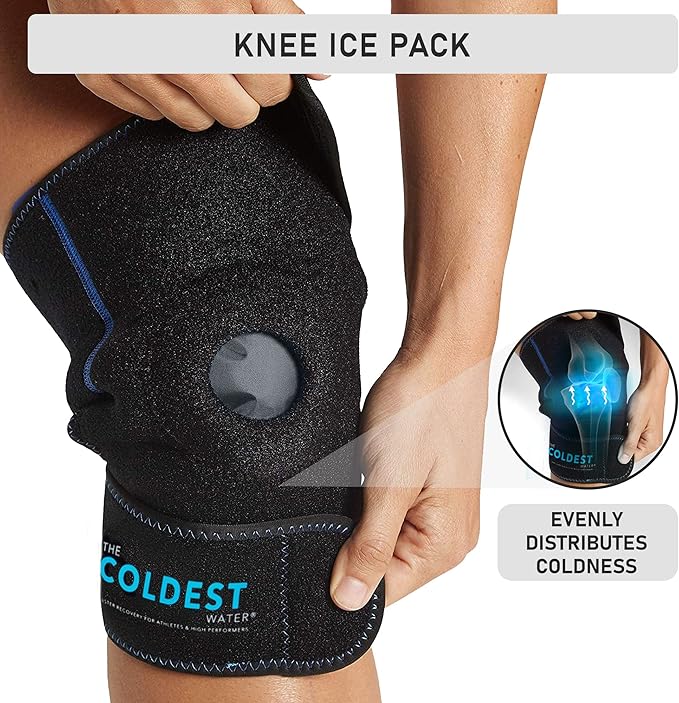 Coldest Knee Ice Pack Wrap, Hot and Cold Therapy - Reusable Compression for Meniscus Tear, Injury Recovery, Sprains, Swelling, Ice Packs After Surgery, Rheumatoid Arthritis, ICY Cold Brace - 2 Pack