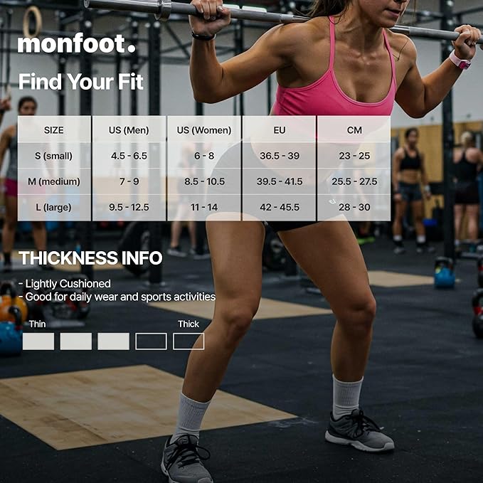 MONFOOT Men's/Women's 3-10 Pairs Silky Dry Athletic Cushion Ankle Socks, Multipack