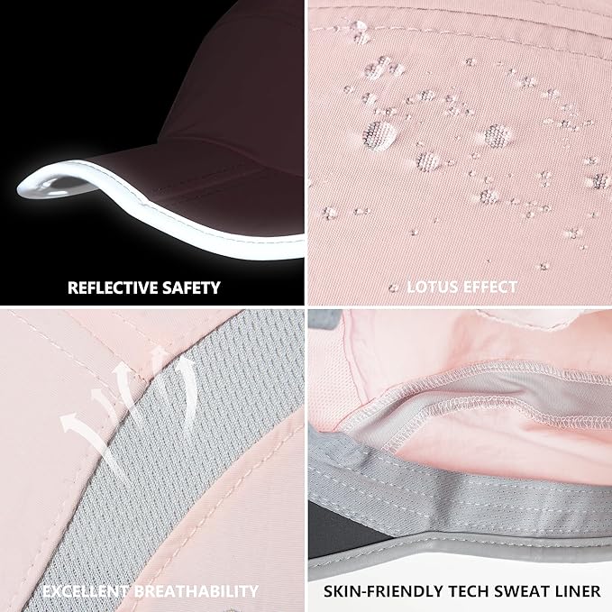 GADIEMKENSD Reflective Folding Outdoor Hat Unstructured Design UPF 50+ Sun Protection Sport Hats for Womens and Mens