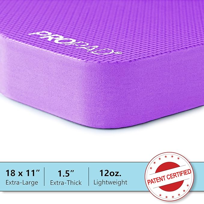 Thick Kneeling Pad, Garden Kneeler for Gardening, Bath Kneeler for Baby Bath, Kneeling Mat for Exercise & Yoga, Knee Pad for Work, Floor Foam Pad, Extra Large (XL) 18 x 11 x 1.5 Inches, Purple