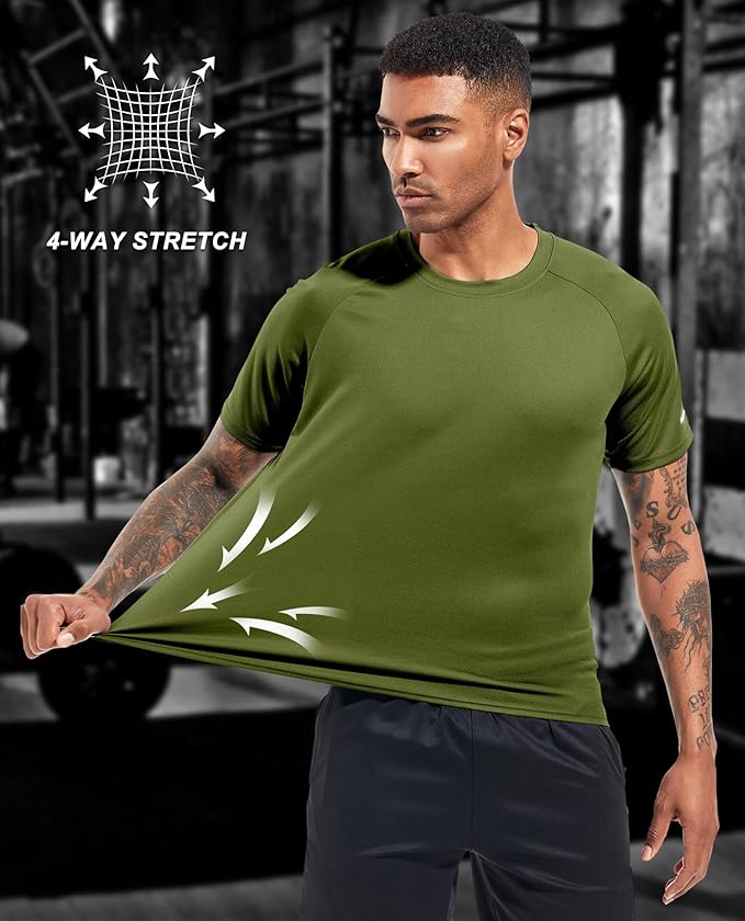 Boyzn 1, 3, 5 or 7 Pack Men's Workout Running Shirts, Dry Fit Moisture Wicking T-Shirt, Gym Athletic Short Sleeve Tee Shirts
