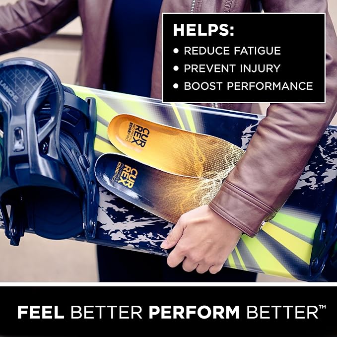 CURREX EdgePro Thermo Regulating Ski Boot Insoles for Snowboarding, Skiing, & Winter Sports ??Ski Boot Inserts with Shock Absorbing Cushioning ??for Men & Women ??High Arch, XS