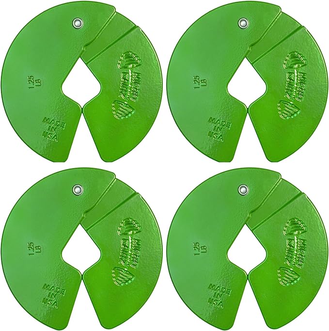 Micro Gainz Dumbbell Fractional 1.25lb Weight Plate, Ideal for Micro Loading, (Choose Color) 4 Piece Fractional Weight Plates, Designed for Dumbbell Training, Made In USA