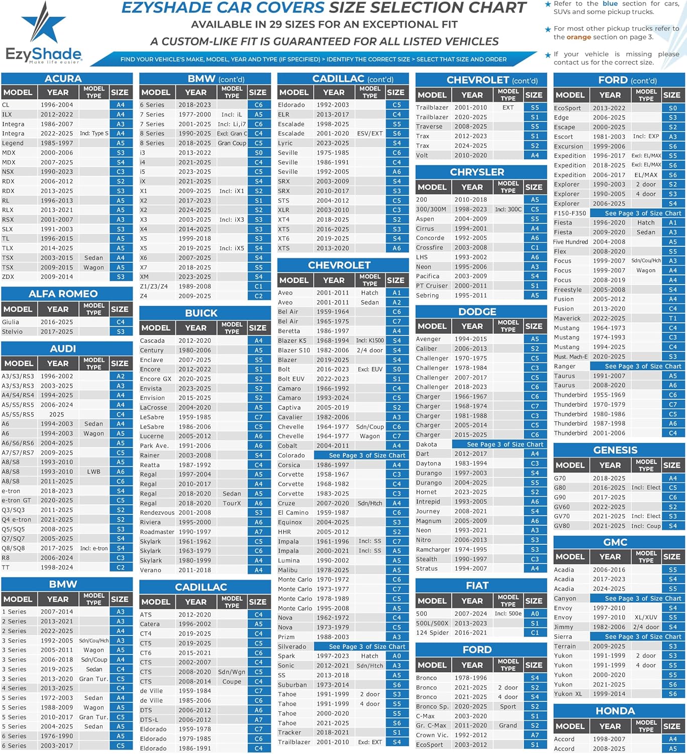 EzyShade 10-Layer Car Cover Waterproof All Weather. See Vehicle Size-Chart for Accurate Fit. Outdoor Full Exterior Covers for Automobiles Sedan Hatch. Rain Sun Snow. Black, Size A6 (See SizeChart)