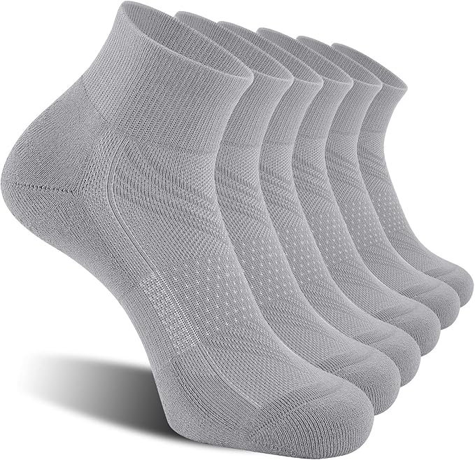 CelerSport 6 Pack Men's Ankle Socks with Cushion, Sport Athletic Running Socks