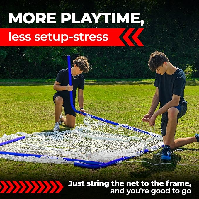 Velocity - Lacrosse Goal - Portable Steel Frame with Black Net, Perfect for Youth and Adult Training, Backyard Design