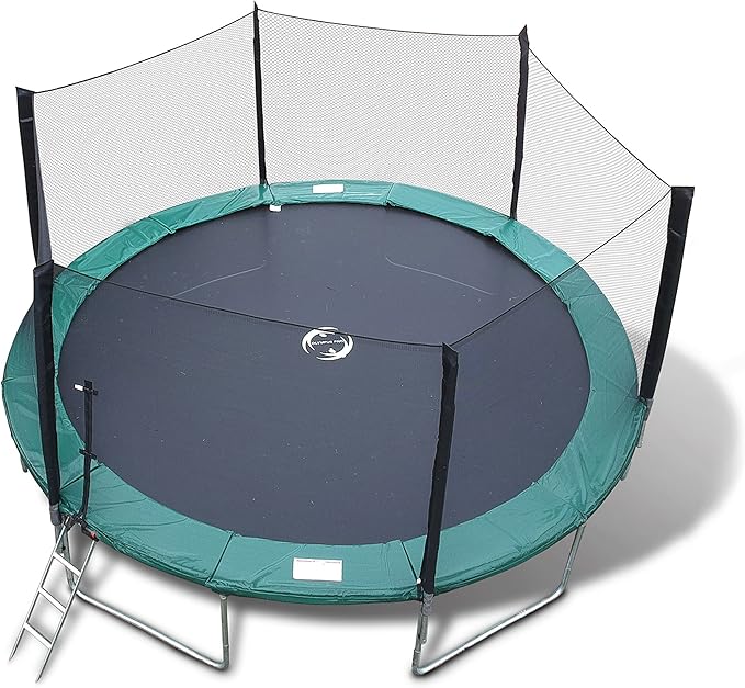 Happy Trampoline Round Trampolines 14 FT, 15 FT, 16 FT - ASTM Approved - Outdoor Gymnastic Trampolines for Adults and Kids with Net Enclosure