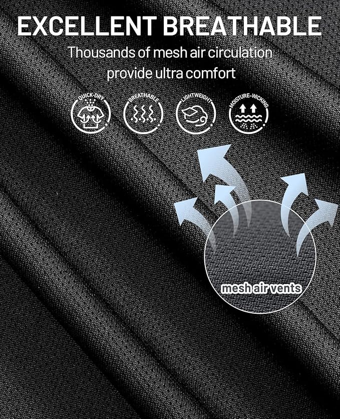 MIER Men's Quick Dry Workout Shirts Moisture Wicking Running Athletic Performance T-Shirts Recycled Polyester Top Tee