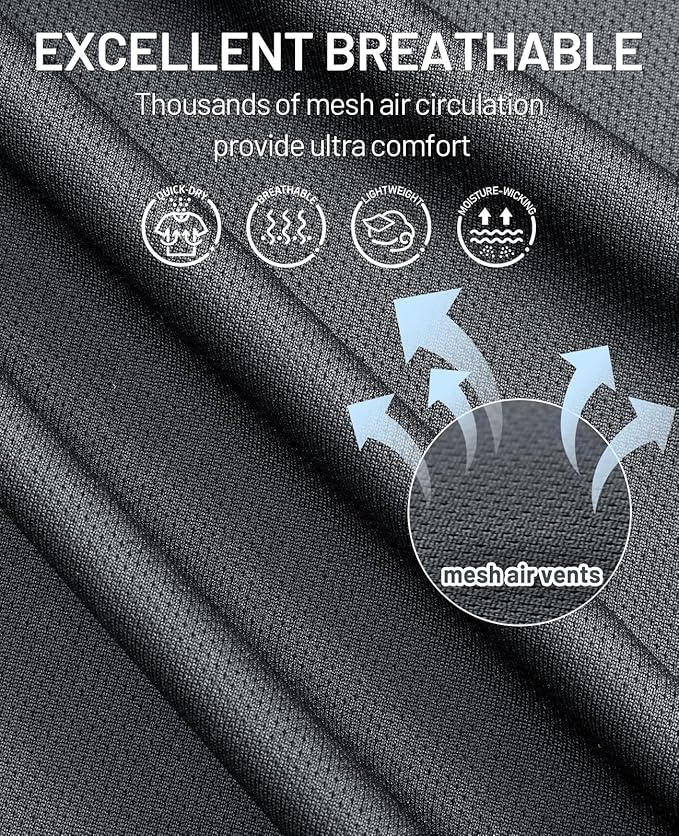 MIER Men's Quick Dry Workout Shirts Moisture Wicking Running Athletic Performance T-Shirts Recycled Polyester Top Tee