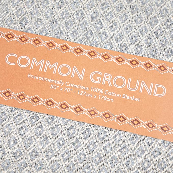 Arkwright Common Ground Bulk Blankets - Pack of 12 - Reversible 100% Cotton All Season Lightweight Couch Bed Throws for Wedding Guests, Travel, and Outdoor Events, 50 x 70 in, Diamond