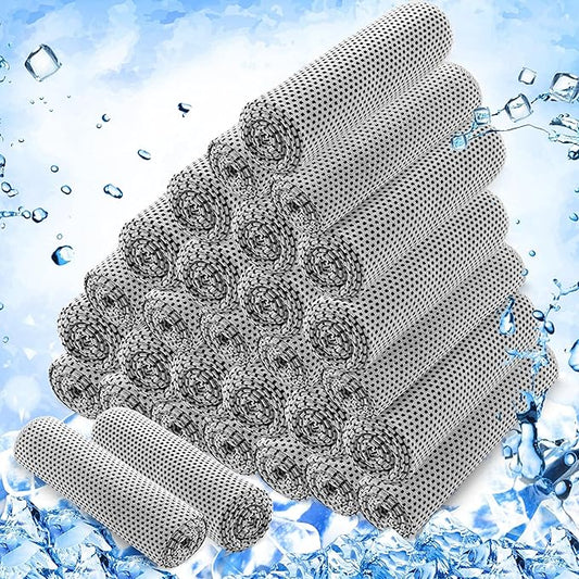 Hosuly 30 Pack Cooling Towels, 40"x12" Ice Breathable Soft Chilly Sweat Rag Microfiber Workout Rags for Gym Cooling Towels for Neck and Face for Yoga Golf Sport Running